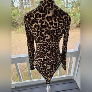 Leopard Print Long Sleeve Bodysuit